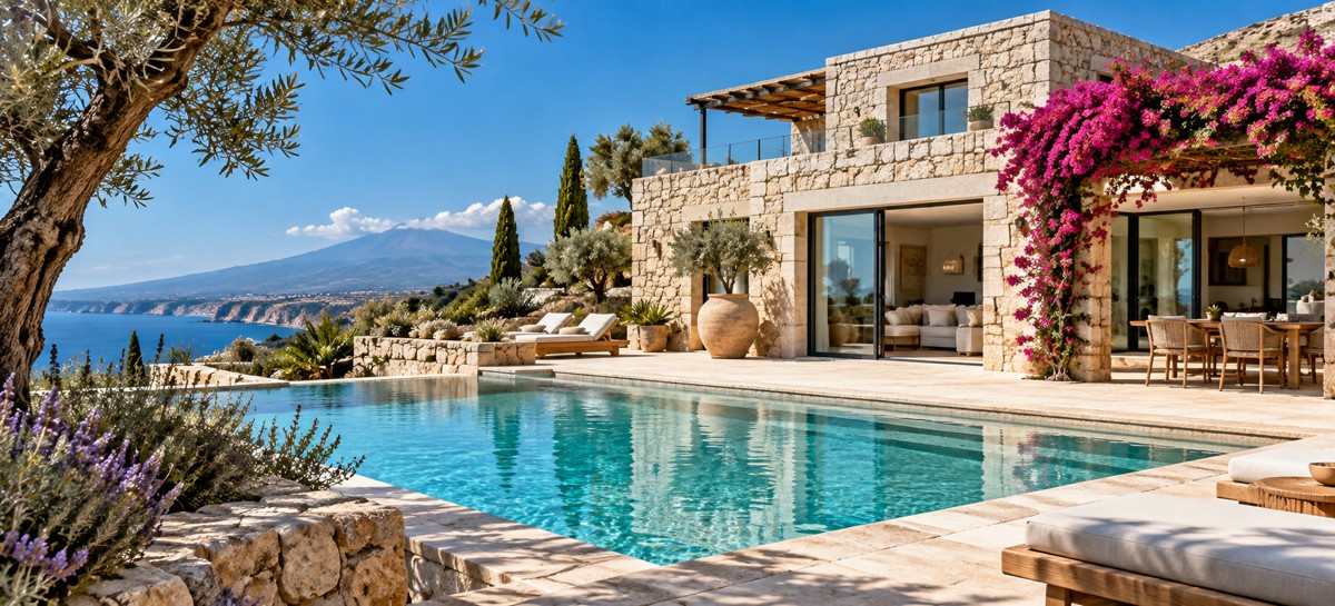 Villa mediterranea con piscina — immagine illustrativa